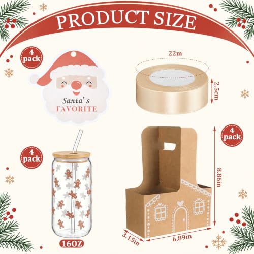 4 Set Christmas Teacher Cup Holder Appreciation Gift Sets - style: Gingerbread