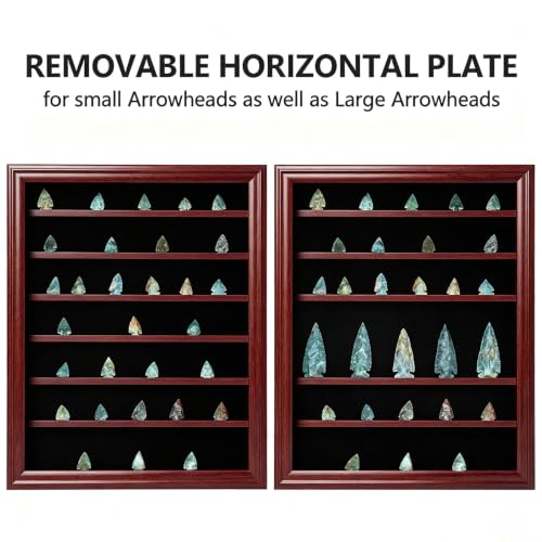 KCRasan Arrowhead Display Case Native American Arrowhead Shadow Box, Large - size: Large Mahogany