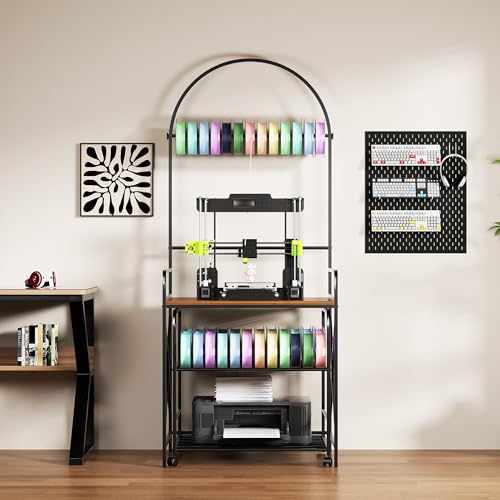 Large 3D Printer Stand with Filament Storage & Rolling Printer Cart