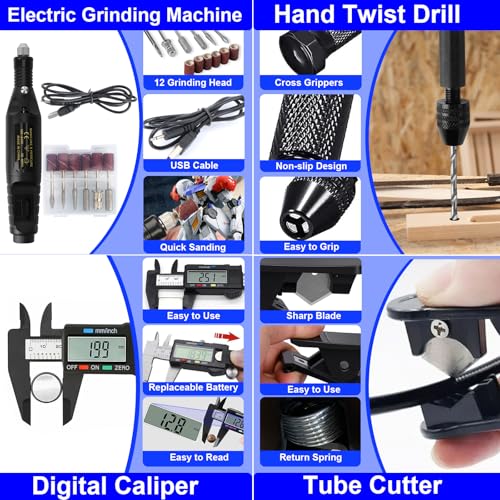 3D Printer Tool Kit, 202 Pcs 3D Printer Accessories Includes Deburring Tool, Removal Tools, Digital Caliper, Cutting Mat, Carrying Case, 3D Printing Tool Kit for Finishing, 3D Print Removing, Cleaning