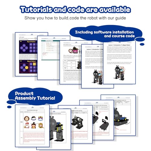 ACEBOTT Robotics for Kids Ages 12-16，Bionic Biped Robot Kit for Arduino ESP32, STEM Science Kits, Cool Engineering Building Toys, Science Coding Kit for 12+ Boys Girls Teens and Adults Unique Gifts - color: Black-blue