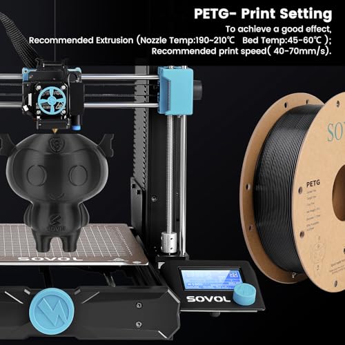Sovol 3D Printer PETG Filament 2kg Spool Printing Materials, Black+White - color: White & Black, size: 2 KG