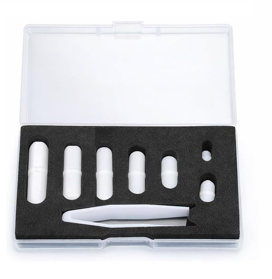 PTFE Magnetic Stir Bar Set, 7-Piece PTFE-Coated Magnetic Stir Bar Set with Tweezer, Assorted Sizes for Laboratory Use, B-Type