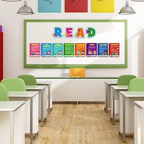 Reading Strategy Classroom Decorations Bulletin Board Poster Banner Set Classroom Supplies Decor for Daycare Library Kindergarten PreSchool Elementary Middle School(Read)