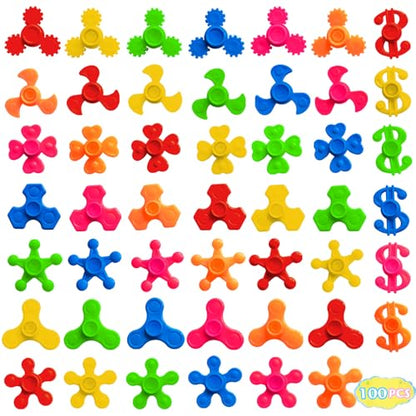 100 Pack Mini Fidget Spinner Toys,Stress Relief Sensory Toys,Birthday Party Favors Gifts for Kids Teens Adults,Goodie Bag Stuffers,Treasure Box Toys for Classroom Prizes Supplies