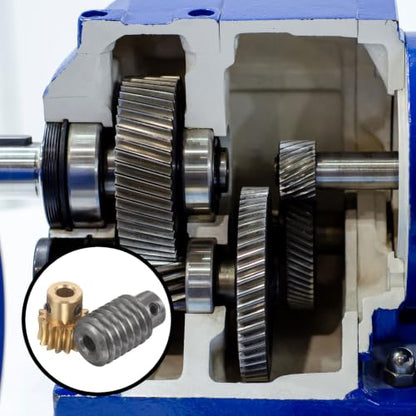 uxcell Worm Gear Set 15T 1 Module 15:1 Reduction Rate, 6mm/6mm Bore - size: 6mm/6mm Bore (1Mod 15T)