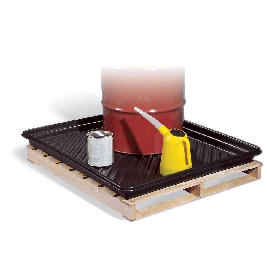 New Pig Pallet Containment Tray - 51.38" L x 43.58" W x 4" H Utility Tray - 28.89 gal. Sump Capacity - PAK112 - size: 51.4" x 43.6" x 4"