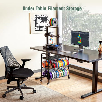 3D Printer Filament Storage Rack Filament Spool Holder with Wheels