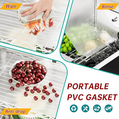 Golpart 3Tier Adjustable Storage Shelves Metal Wire Shelving Standing Shelf - color: White, size: 3-tier-11.6"Dx17.6"Wx29.8"H