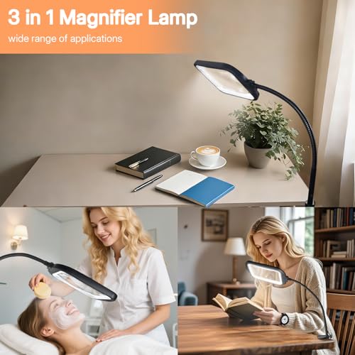 10X 30X Extra Large Floor Magnifying Glass with Light and Adjustable Stand