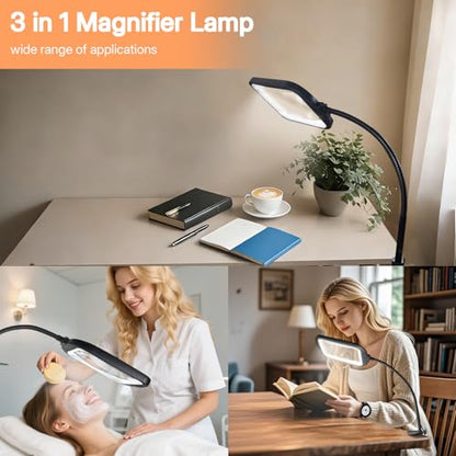 10X 30X Extra Large Floor Magnifying Glass with Light and Adjustable Stand