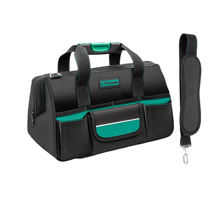 Tool Bag Heavy Duty 15-Inch 8 Pockets Waterproof Wide Mouth - size: 15-Inch