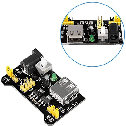 4 pcs 3.3V 5V MB102 Breadboard Power Supply Module with DC Male Cable USB Male Cable for Arduino