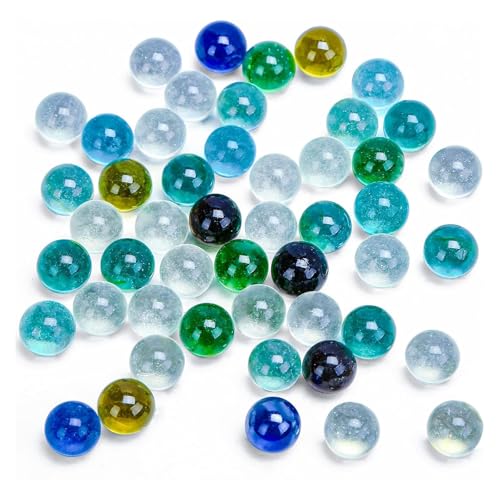 POPLAY 50 PCS Marbles Bulk with Whistle, 0.56 Inch Glass Marbles for Kids - style: clear marble