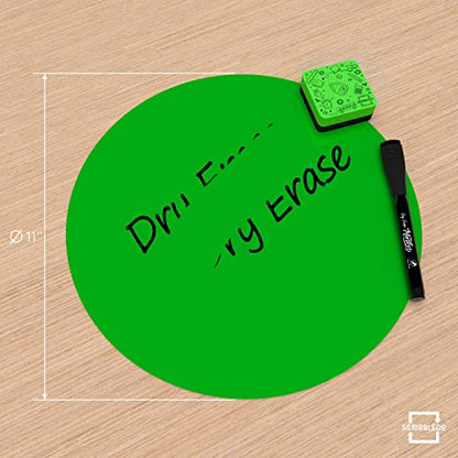SCRIBBLEDO 8 Pack Dry Erase Dots 11 inch Colorful Dry Erase Circles for Tables Whiteboard Wall Removable Vinyl for School Classroom Teachers Students