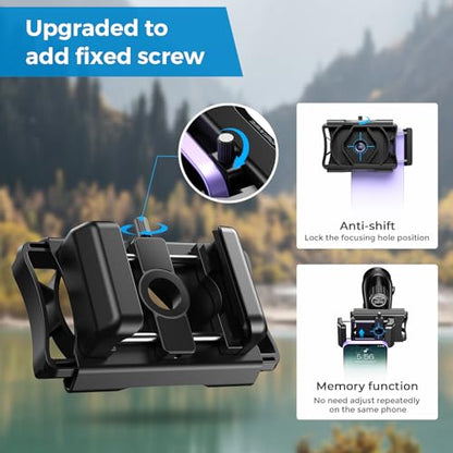 APEXEL 360° Universal Digiscoping Phone Adapter with Bluetooth Remote