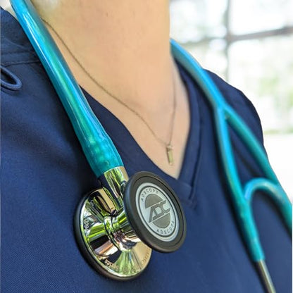ADC Adscope 601 Convertible Cardiology Stethoscope, AFD Tunable Technology - color: Mirror Metallic Caribbean