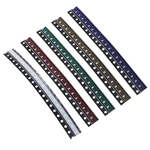 0603 SMD LED Kit 100pcs 5 Colors SMD LED Diode Lights Kit Super Bright Lighting Bulb Lamps,Electronics Components Light,Emitting Diodes (Mini Chip 0.06 x 0.03 inch) - style: 0603
