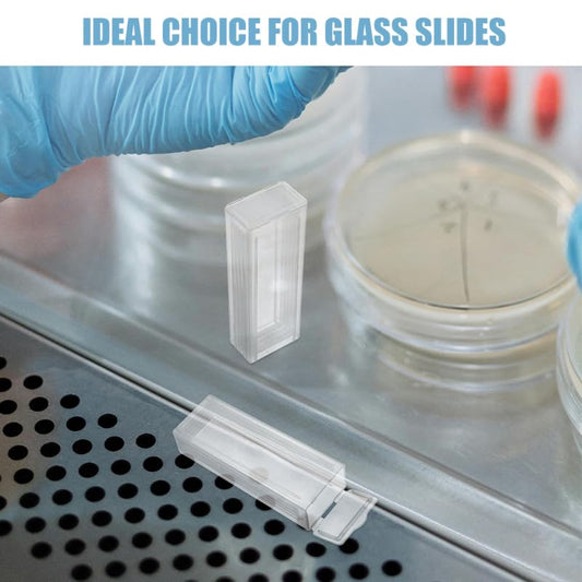 PRETYZOOM Portable Microscope Slide Storage Box Reusable Plastic Slide Case for 10 Glass Slides Laboratory Organizer for Safe Storage and Transport in Labs Hospitals and Classrooms 20-Pack
