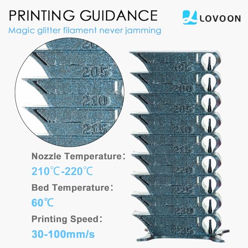LOVOON 3D PLA Filament 1.75mm Sparkle Glitter, Burnt Titanium 3D Printer Filament, Sparkle in Sunlight Filament, Subtle Glitter Color Change, Galaxy Blue(Light Blue), 1KG(2.2lbs)/Spool - color: Glitter Blue, size: 1 kg