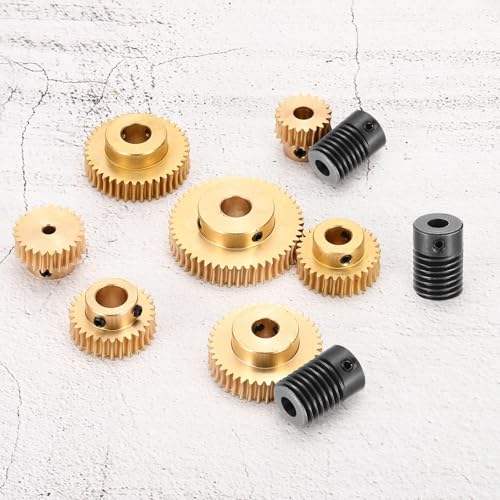 uxcell Worm Gear Set Right Rotation 30T 0.5 Module 1:30 Reduction Rate - size: Gear-3mm, Rod-5mm Bore, style: 0.5M-30T