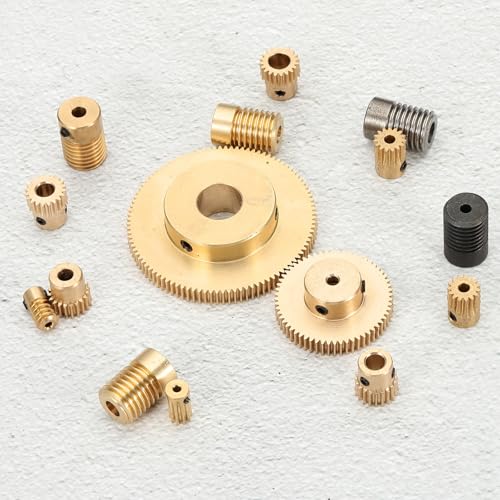 uxcell Worm Gear Set Right Rotation 25T 0.5 Module 1:25 Reduction Rate - size: Gear-3mm, Rod-4mm Bore, style: 0.5M-25T