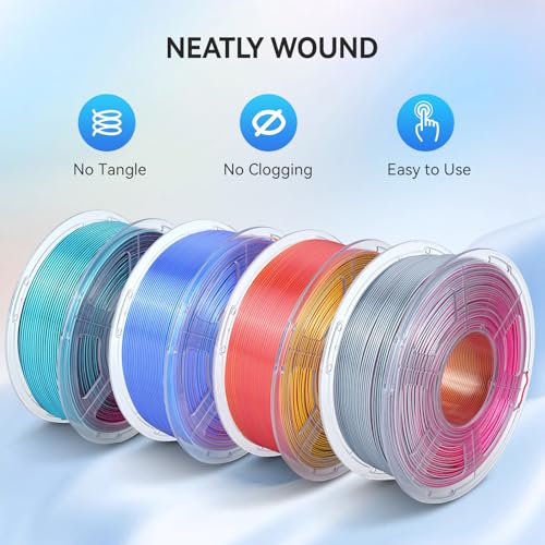 JAYO Silk Quad Color PLA 3D Printer Filament 1.75mm, 1.1kg - color: Silk Quad Black Red Yellow Gray, size: 1.1KG