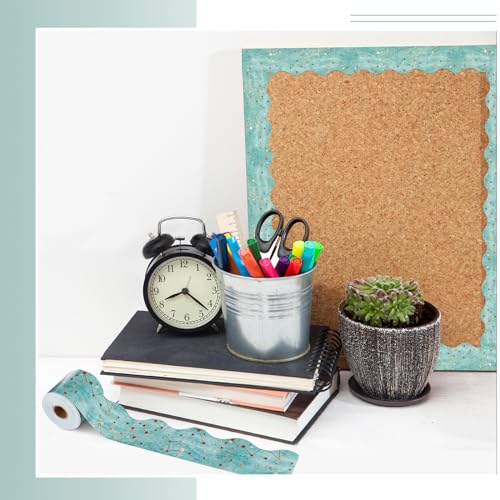 Outus 68 ft Galaxy Bulletin Board Borders, Scalloped Space Theme - size: 2.99 Inches, style: Space