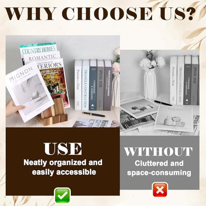 4 Tier Acacia Wood Brochure Display Stand 6 x 9 inch Brochure Holder Pamphlet Display Stand for 5.5 x 8.5 inch 5 x 7 inch Booklets Menus Postcard Holder Multi Purpose Organizer - color: Wood Color Acacia Wood