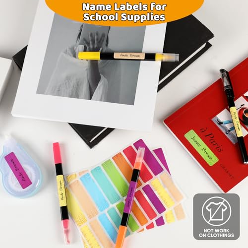 Waterproof Removable Labels Name Stickers - 360Pcs Handwrite Labels for Water Bottles,Kids School Supplies,Camp Gears Daycare and Storage Bins - color: Comic