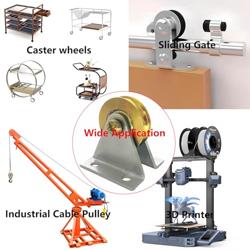 1.5" Bearing Wheel Small Wire Rope Pulley Block Bearings Bearing Wire Rope Guide Wheel for Lifting with Bracket, 200LB (Bracket/L) - color: bracket/L