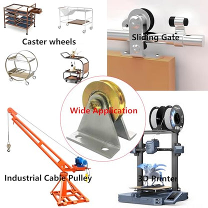 1.5" Bearing Wheel Small Wire Rope Pulley Block Bearings Bearing Wire Rope Guide Wheel for Lifting with Bracket, 200LB (Bracket/L) - color: bracket/L