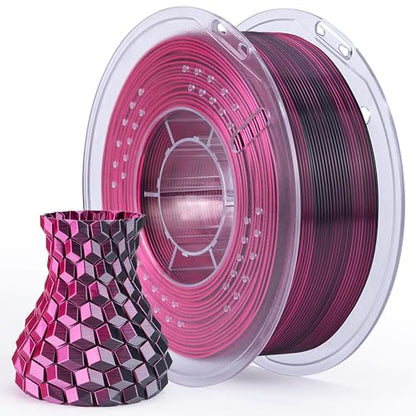 ELEGOO Silk PLA 3D Printer Filament 1.75mm Dual Color Black Red 1KG - color: Silk Dual Colors Black Red
