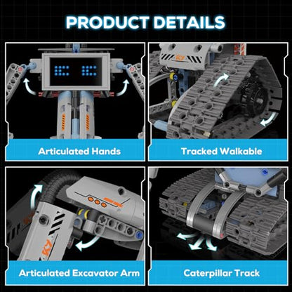 Robot Building Kit with Remote Control STEM Gift for Boys Age 6+ | Birthday Gift for Boys Girls Ages 6+ | 352PCS 5-in-1 Robot | APP + Remote | STEM Robotic Toys | Rechargeable |Educational - style: K96170
