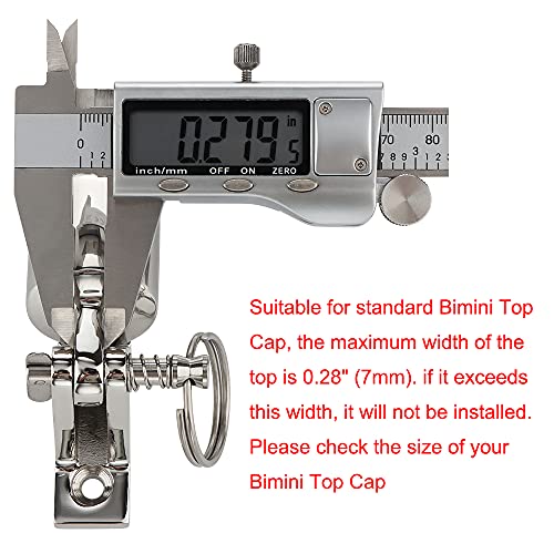 VTurboWay Bimini Top Deck Hinge with Pin and Ring, 316 Stainless Steel, Free Installation Screws