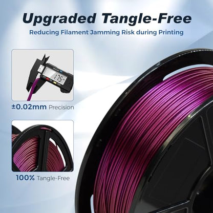 FLASHFORGE Rapid PLA Filament 1.75mm +/- 0.02mm Abyssal Red, Max 500mm/s High Speed Printing, 3D Printer Filament 1kg(2.2lbs), Changing Colors with Light, Perfectly Hide The Layer Line - color: Abyssal Red