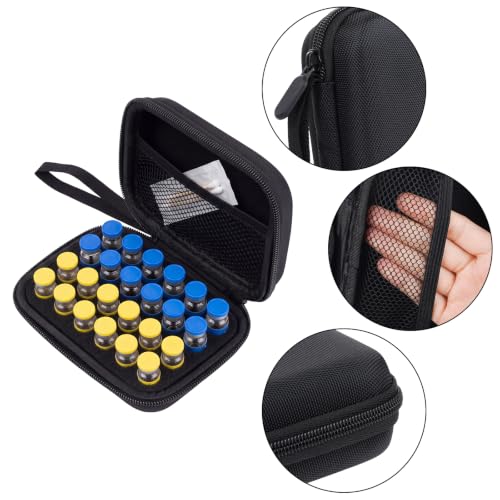 Lystaii 24 Slots 1-3ml Vial Organizer Case Oxford Fridge Protector Holder