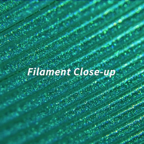 ZIRO 3D Printing Filament, 1.75mm Twinkle Effect 1KG Spool, Lake Green - color: Lake Green