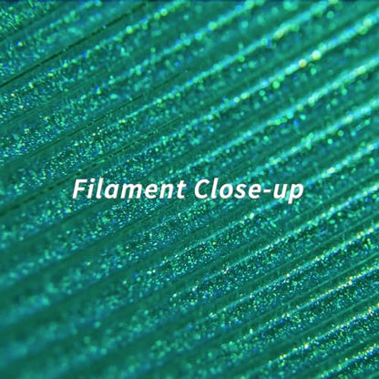 ZIRO 3D Printing Filament, 1.75mm Twinkle Effect 1KG Spool, Lake Green - color: Lake Green