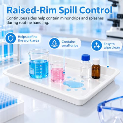 DOITOOL 12 Pcs Lab Trays, Chemical Resistant PP Spill Containment Trays