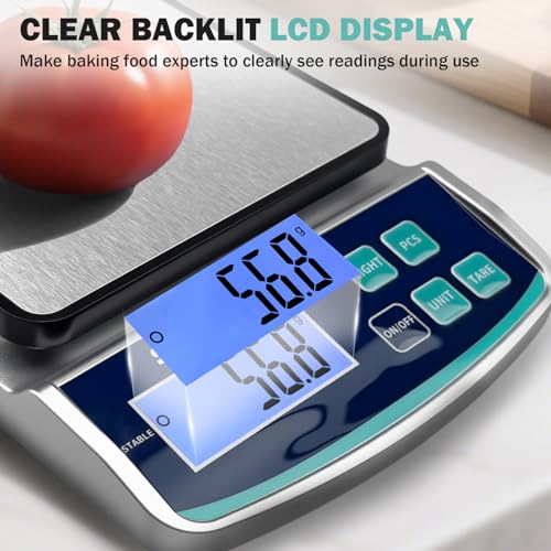 Digital Lab Scale 5000g x 0.1g oz/lb/g/kg Precision Electronic Scientific Scale Analytical Balance for Laboratory Jewelry Kitchen Includes Rechargeable Battery