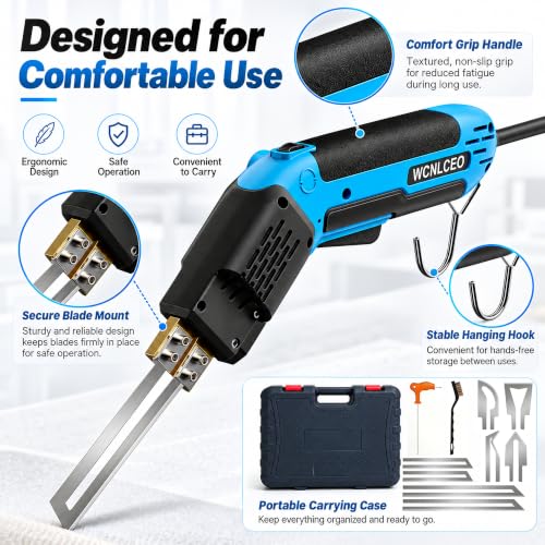 【New Model】 Foam Cutter Electric Hot Knife, Foam Cutting Tool Kit,Air Cooled 200W Styrofoam Cutting Tool Kit for Cutting Foam Board Insulation, EPP, EPS, XPS, EVA - color: B-blue Hot Knife Set