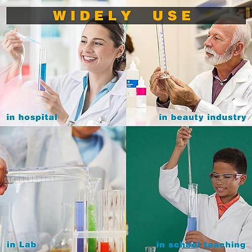 Thick Glass Graduated Cylinder Measuring Liquid Lab Hexagon Base Cylinders Come with Cylinder Brush (Glass, 50ML) - size: 50ml