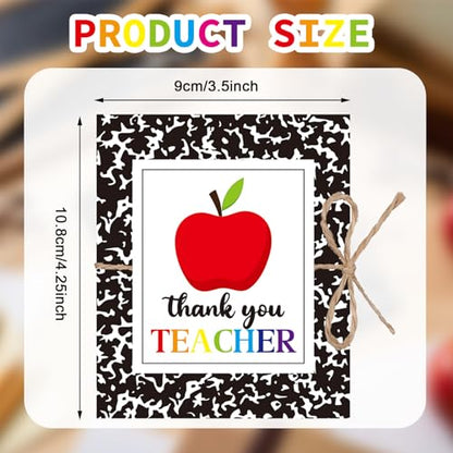 ReliThick Teacher Appreciation Gift Card Holder 5 Slots, 4.3 x 3.5 Inch Thank You Teacher Gift Card Booklet Sleeves Postcard Money Booklet Holder for Appreciation(Composition Notebook Style) - style: Composition Notebook Style