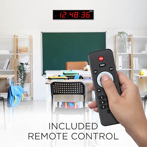 Ivation Oversized Digital Wall Clock with Large LED Display & Timer, 36" - color: Red, size: 36" Inch