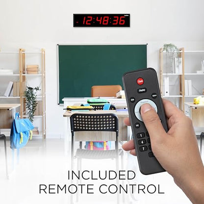 Ivation Oversized Digital Wall Clock with Large LED Display & Timer, 36" - color: Red, size: 36" Inch
