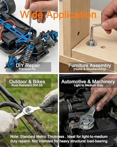 Flat Washers Assortment Kit, Metal Washers, More Practical M6 & M8 Sizes