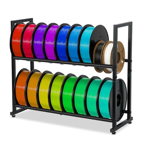 2 Tier 3D Printer Metal Filament Storage Rack for 16 Rolls,No Drilling.