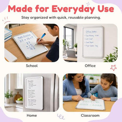 Magnetic Dry Erase Board for Fridge 8.5’’ x 11’’ with 6 Magnetic Markers