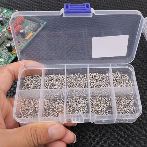 600PCS/ Box M1-M1.7 Miniature Self-Tapping Screws Set Crosshead Carbon Steel Screw Kit DIY Home Furniture Fasteners Sets - color: Silver 600pcs